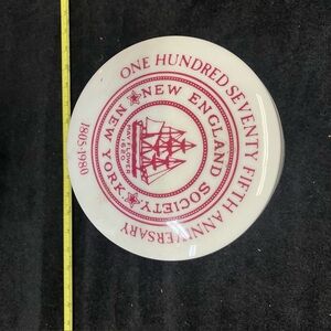 Tiffany & Co. White and Red Commemorative covered bowl canister.